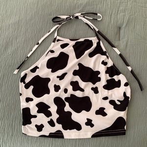 SHEIN Cowprint halter top